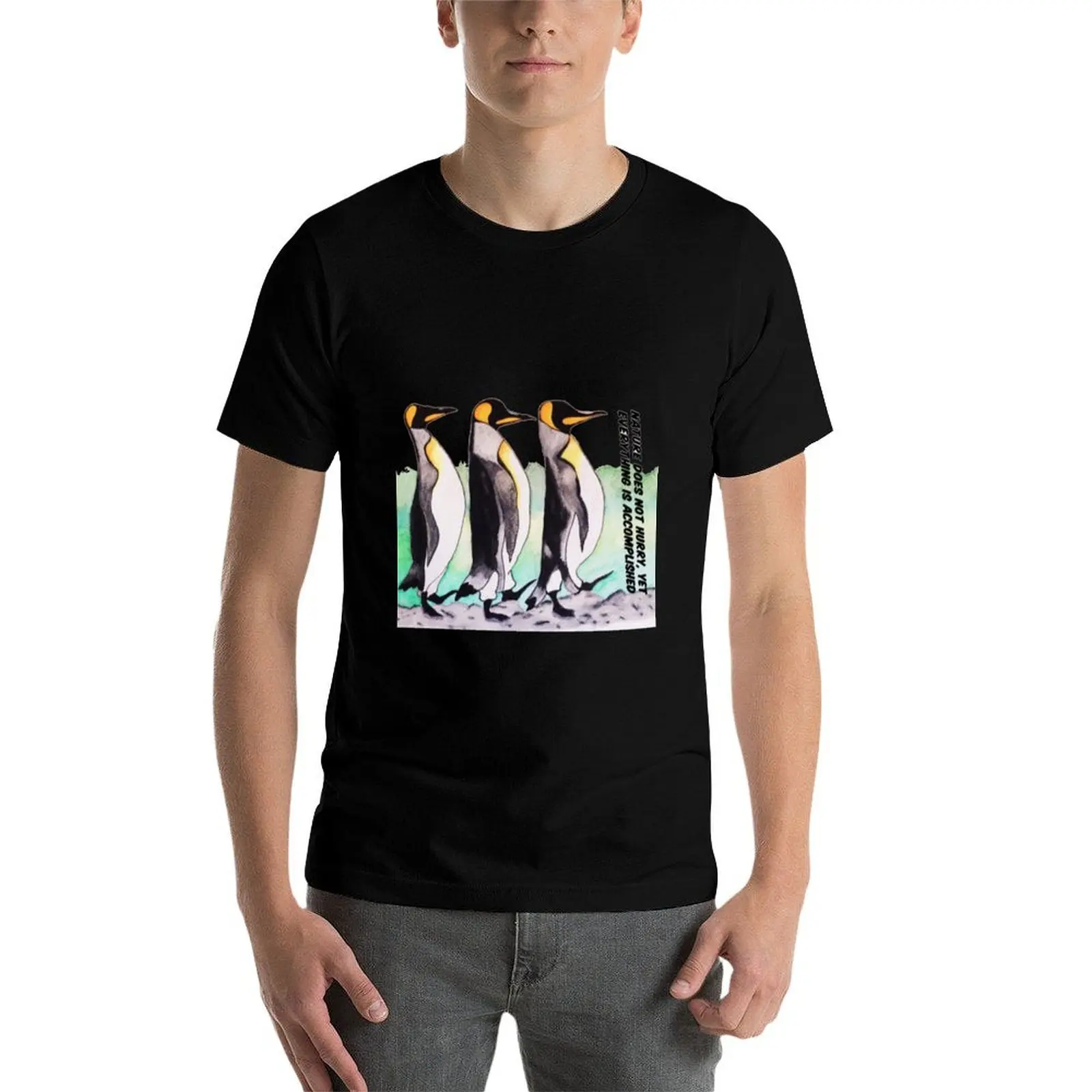 Penquins Nature Does Not Hurry Yet Everything Is Complished Футболка большого размера быстросохнущая