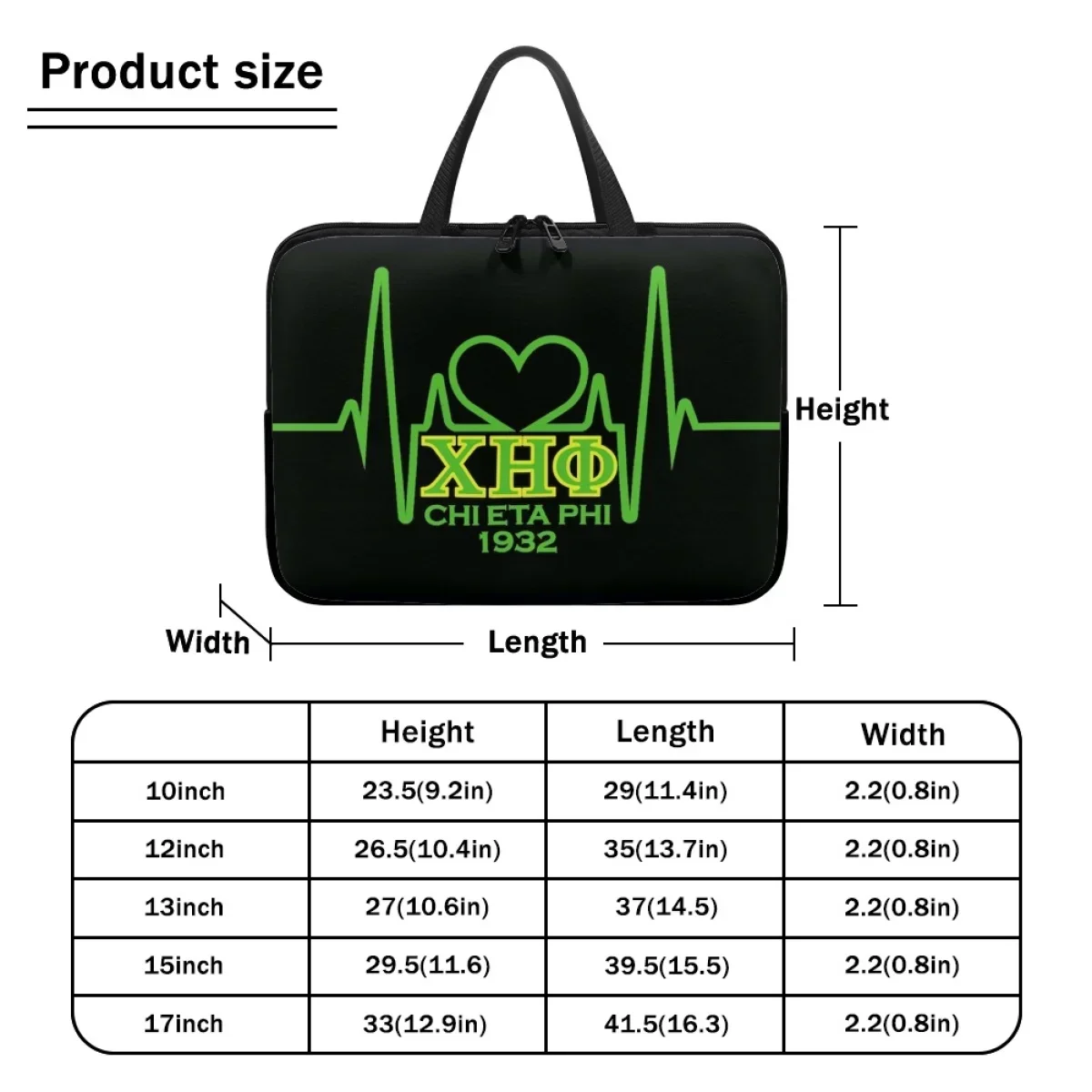 Chi Eta Phi Sorority Heartbeat Роскошный дизайнерский повседневный портфель-тоут Высокое