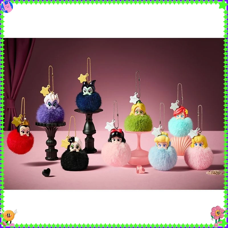 Фото MINISO Disney Princesses Villains Dream Fluffy Pom-pom Series Мини-слепая коробка-коллекционный плюшевый декор в подарок для фанатов Диснея №3