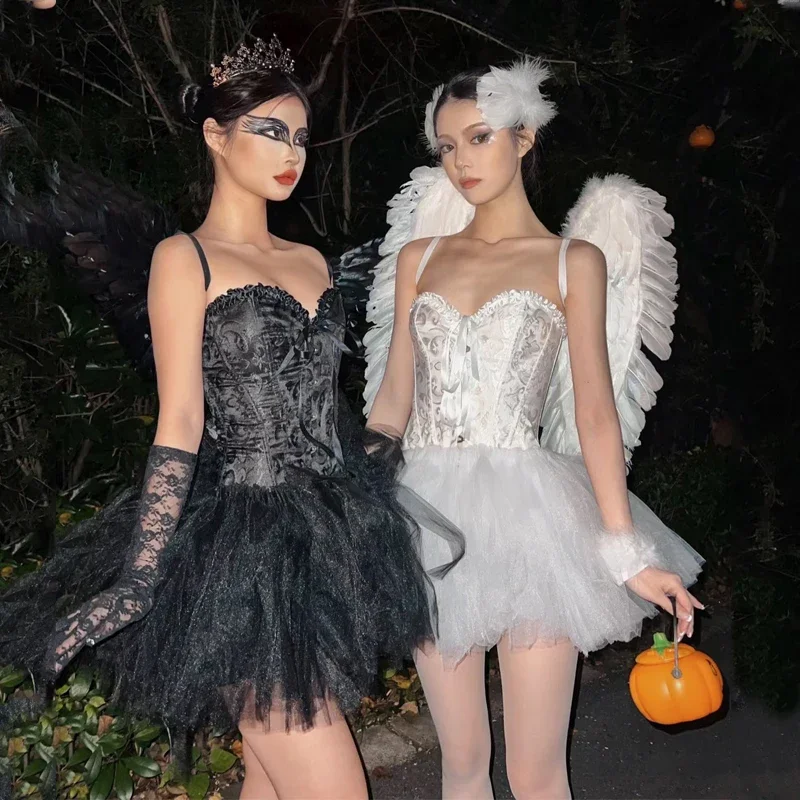 Винтажный Костюм Богини Ангела Для Косплея Комплект Сексуального Платья-лебедя