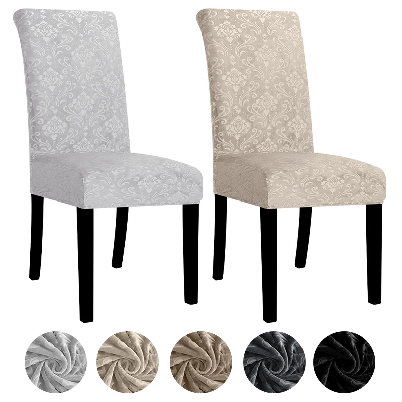 

New Jacquard Chair Covers Dining Room Stretch Velvet Chair Cover For Dining Chair Living Room Banquet Hotel Home Decor