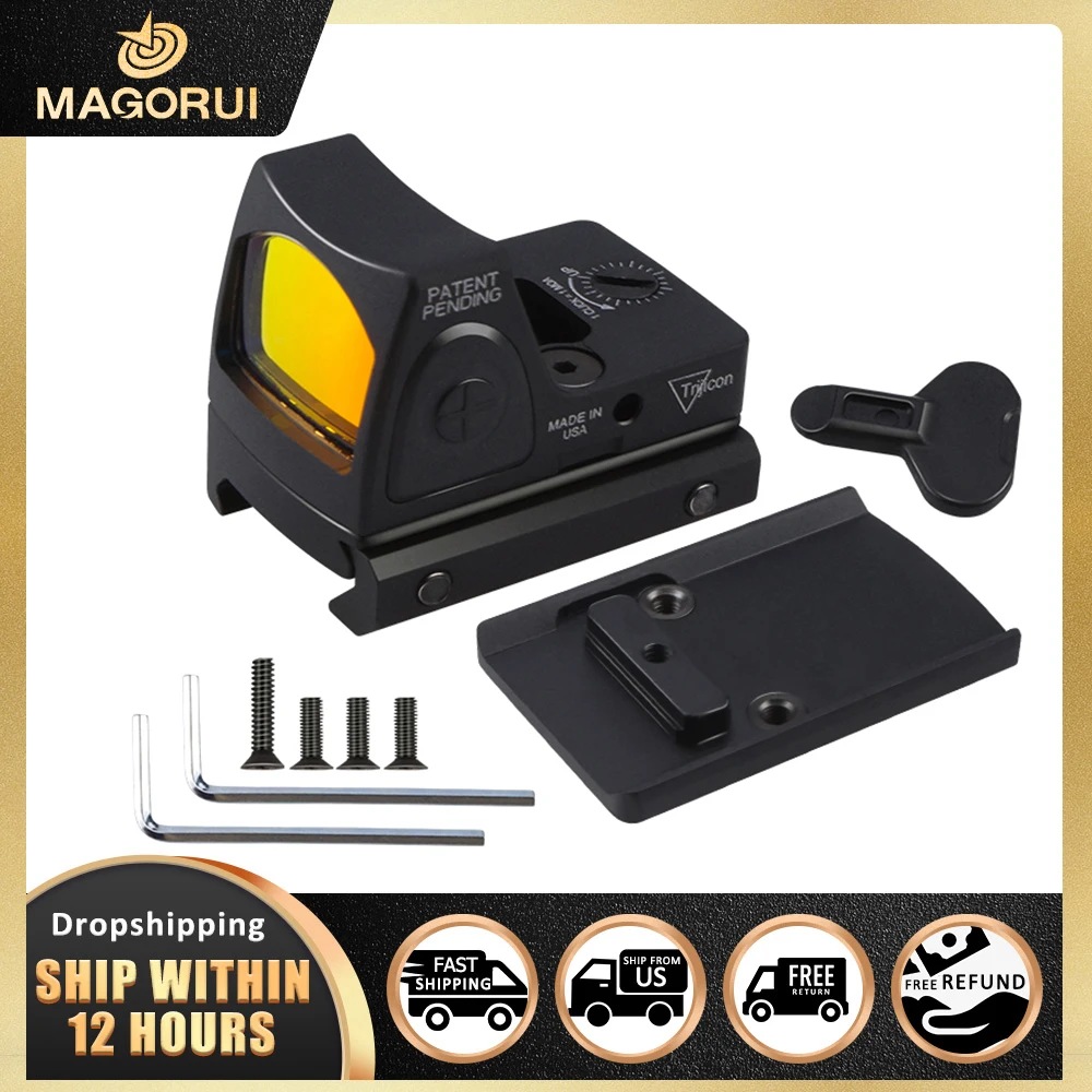 

Magorui Tactical Pistol Mini Red Dot Sight Holographic Scope RMR for Glock G17 19 9x19mm