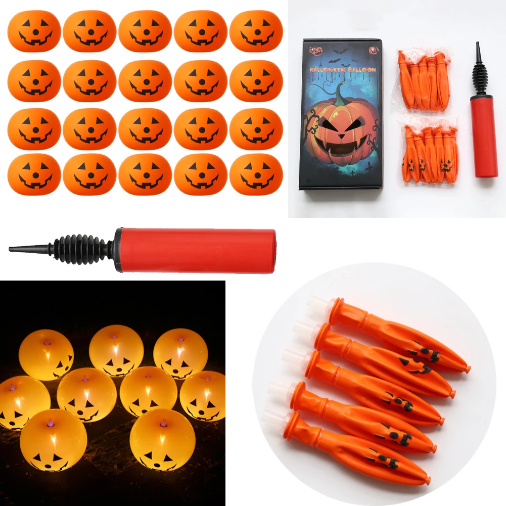 

Halloween Party Balloon Pumpkin Lights Lightweight Balloon Lights Festival Glowing for Haunted House Scary Horror Props Supplies