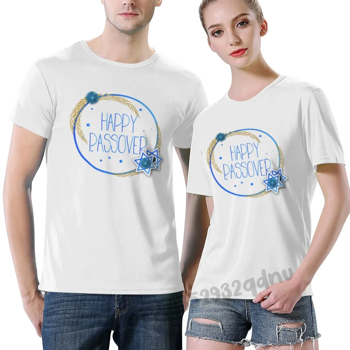 

Passover With Blue Round Bow Men T-Shirt White S