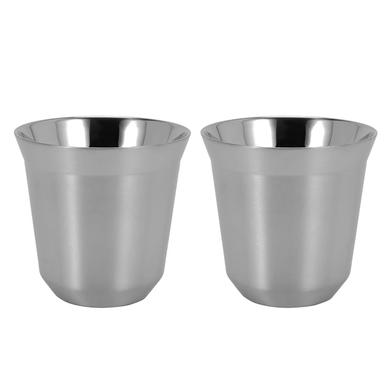 

Steel Espresso Cups Set Of 2, Double Wall Insulated Dishwasher Safe
