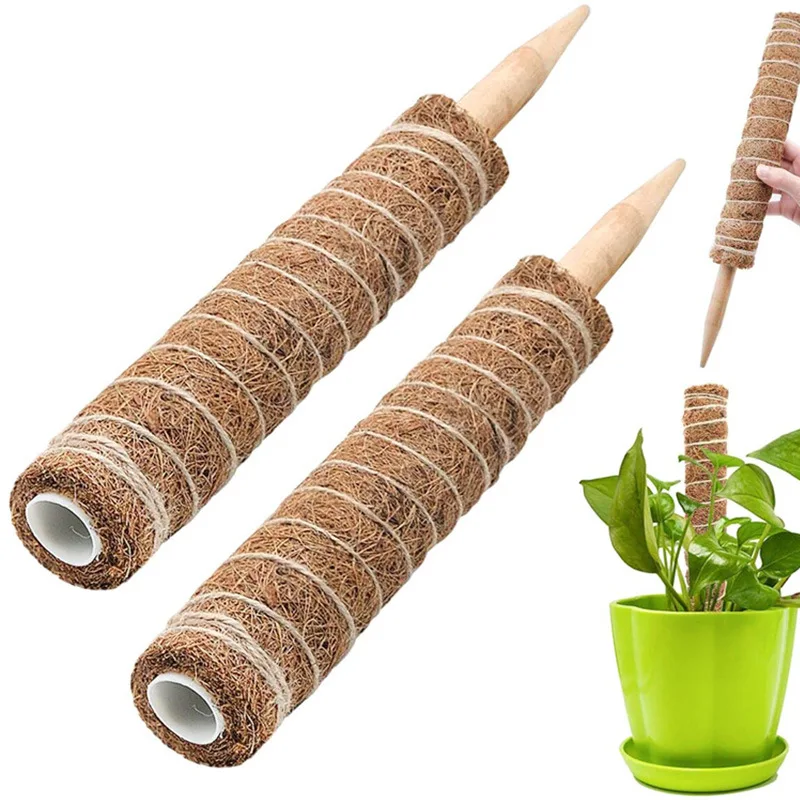 

1PCs Garden Coir Totem Coconut Palm Sticks Vine Support Plant Moss Pole Pole Moss Stick for Climbing Plants Support Extension