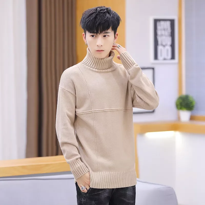 Sweaters Casual Long Sleeve Blue Black Turtleneck Pullovers Thick Smart Casual Vest  Warm Sweater White Men Sweater