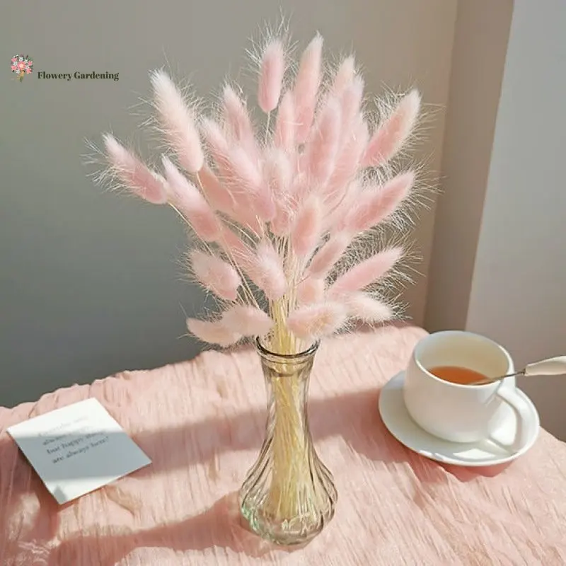 

120pcs Rabbit Tail Grass Natural Pampas Dried Flower Boho Home Decor Colorful Mixed Bouquet Arrangement Garden Decor Accessories