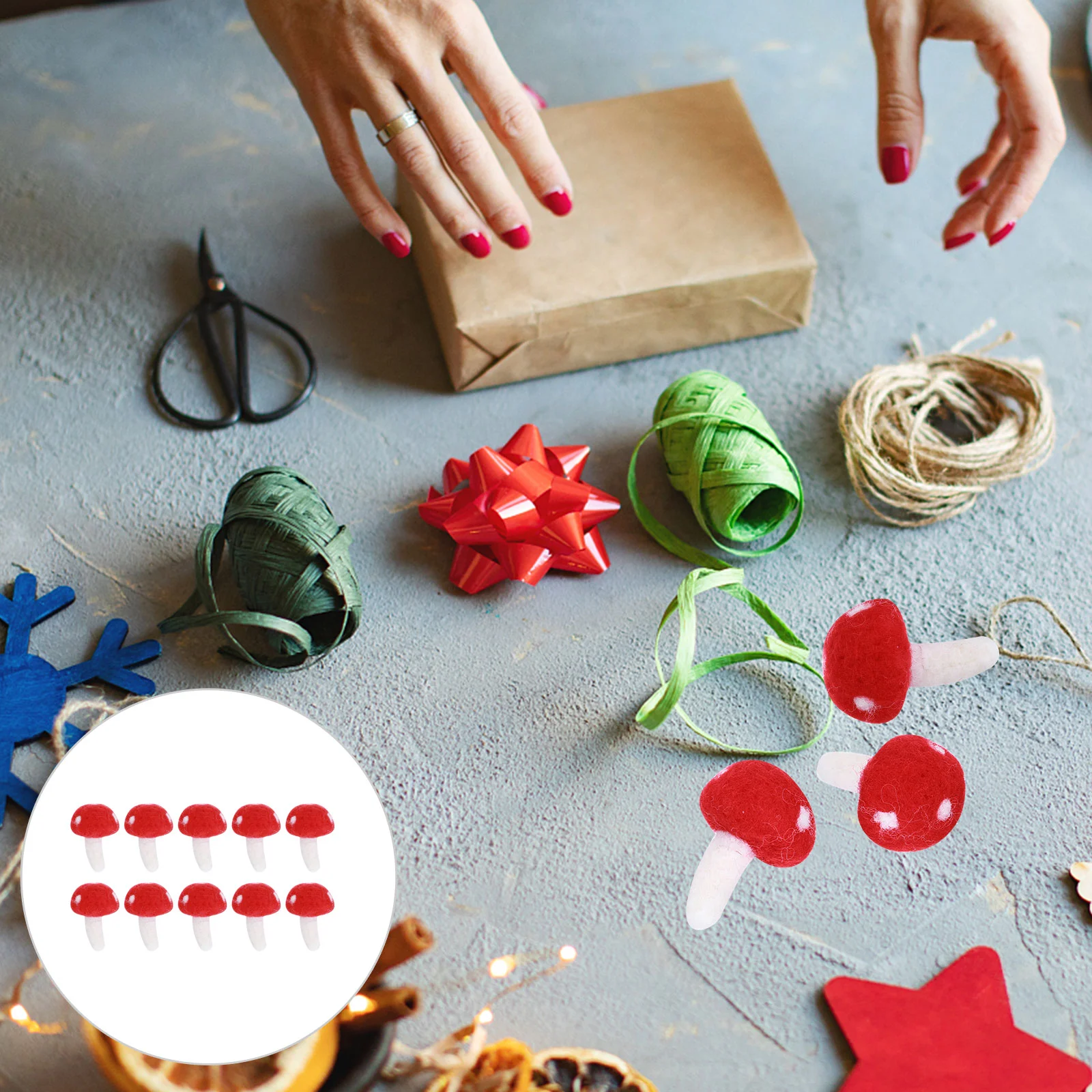 

10Pcs Mushroom Felt Mushroom Craft Christmas Mushroom Decoration Christmas Felt Mushroom Mushroom Ornaments