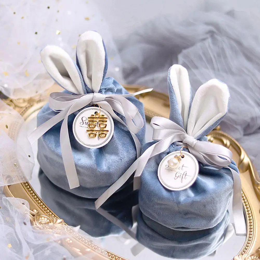 

Candy Bag Rabbit Ears Velvet Bag Gift Box Candy Box Wedding Wedding Candy Return Gift Gift Handbag Box Q7i4
