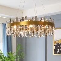 modern smoke grey crystal chandelier restaurant light luxury led chandelier for living room dining room bedroom decoration