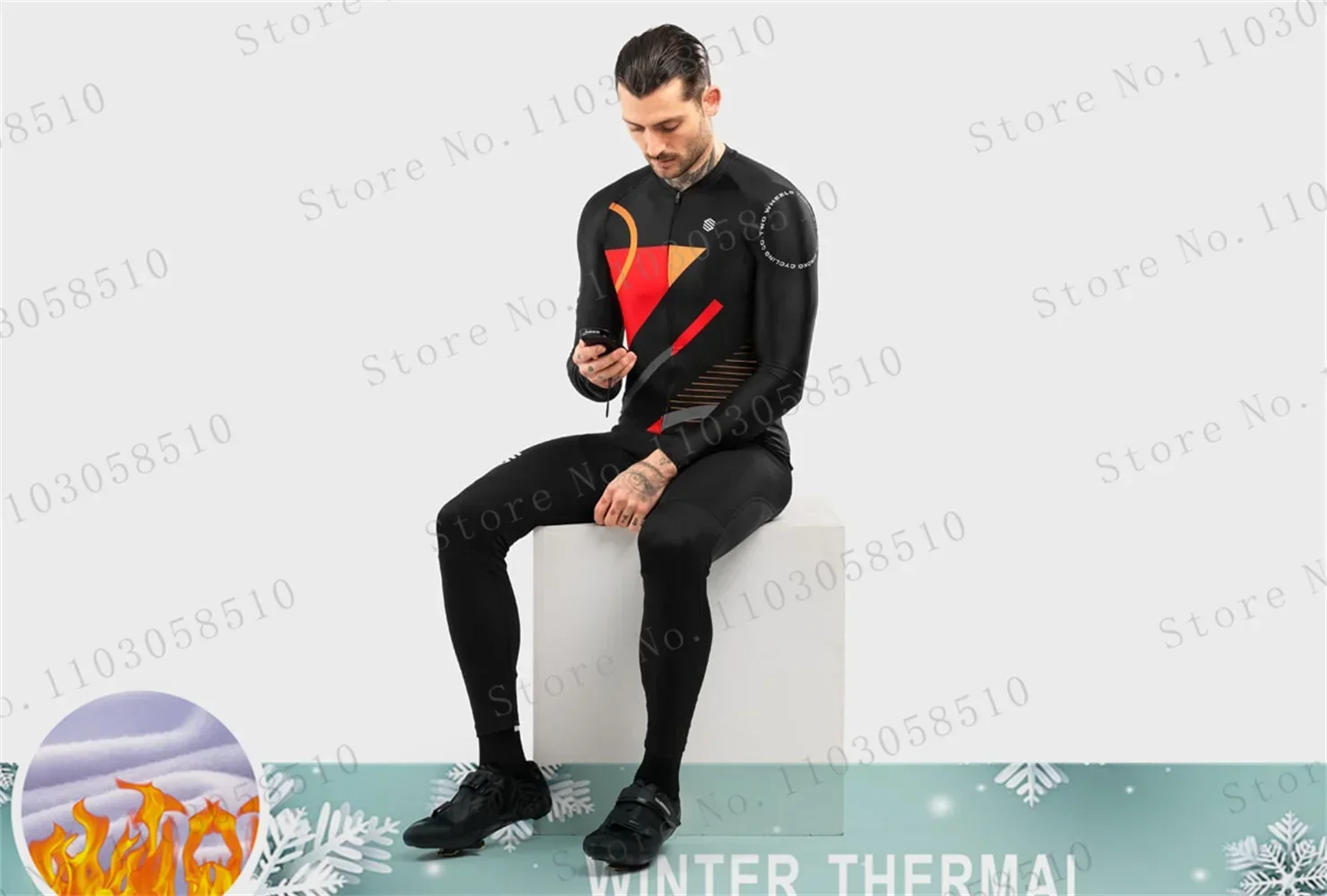 Зимний комплект велосипедного трикотажа Siroko мужской трикотаж с длинными