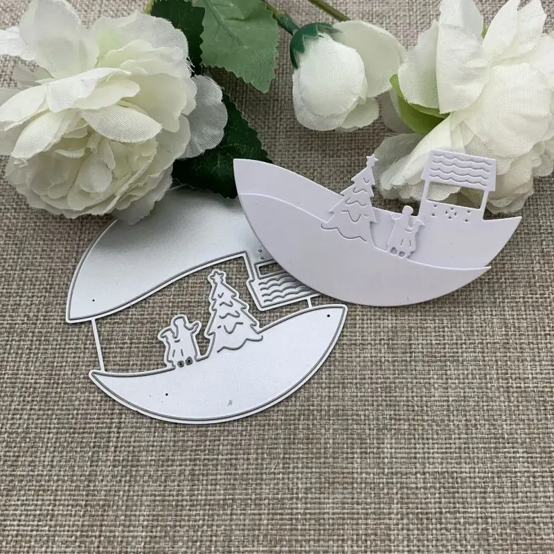 

Kids tree house circle frame Metal Cutting Dies For DIY Scrapbooking Decorative Embossing Handcraft Die Cutting Template Mold