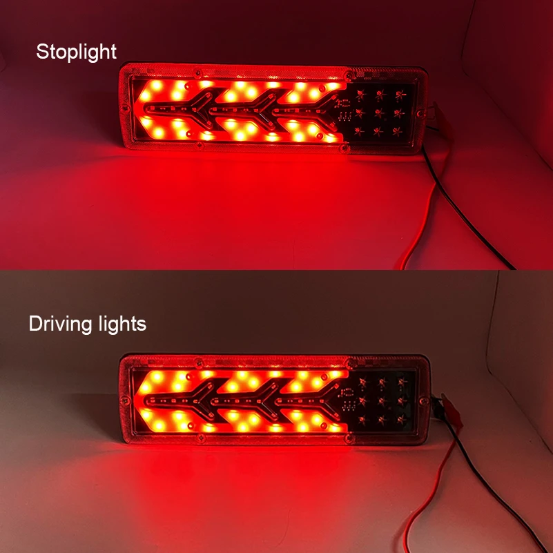 2X 12V Dynamic LED Truck Tail Light Turn Signal Rear Brake Lights Reverse Signal Lamp Trailer Lorry Bus Caravan Camper images - 6