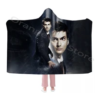 new doctor who printed hooded blanket and fancy cape warm soft flannel throws for adults and kids for all seasons