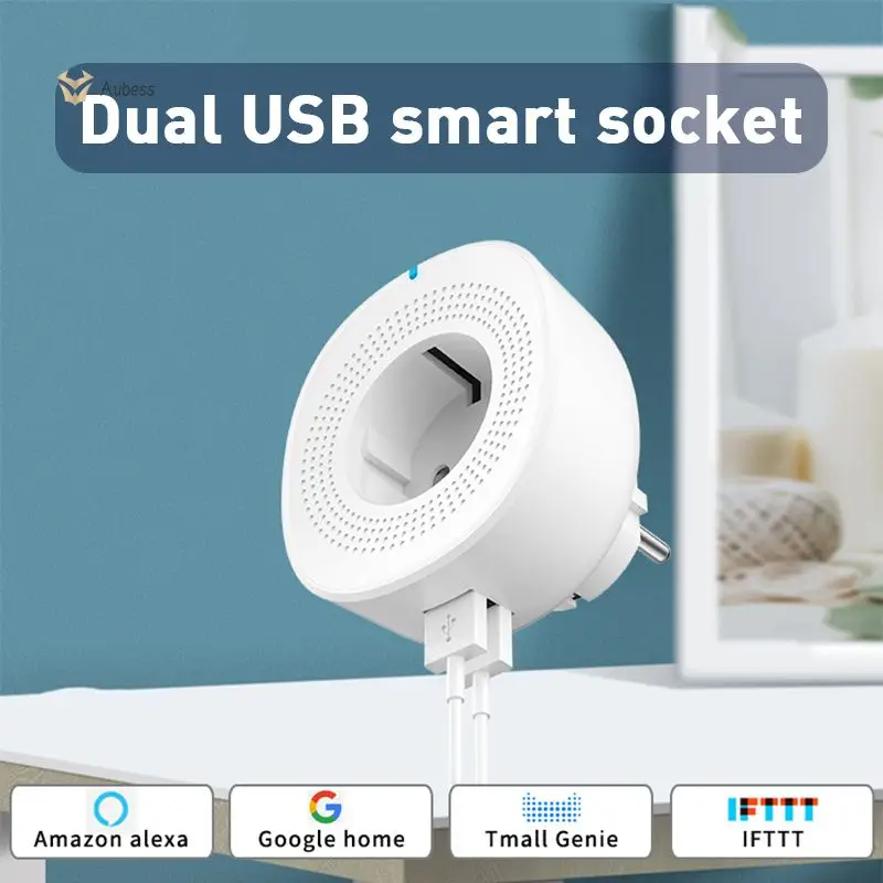 

Intellect Smart Plug Long-range Control Wifi Power Plug For Alexa Google Home Smart Wifi Socket Timing Wireless Dual Usb Ports
