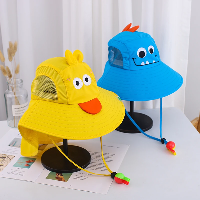 

Summer Baby Hat Thin Large Brim Sun Visor for Traveling Sun Protection Mesh Breathable Adjustable Fisherman Cap Beach Headgear