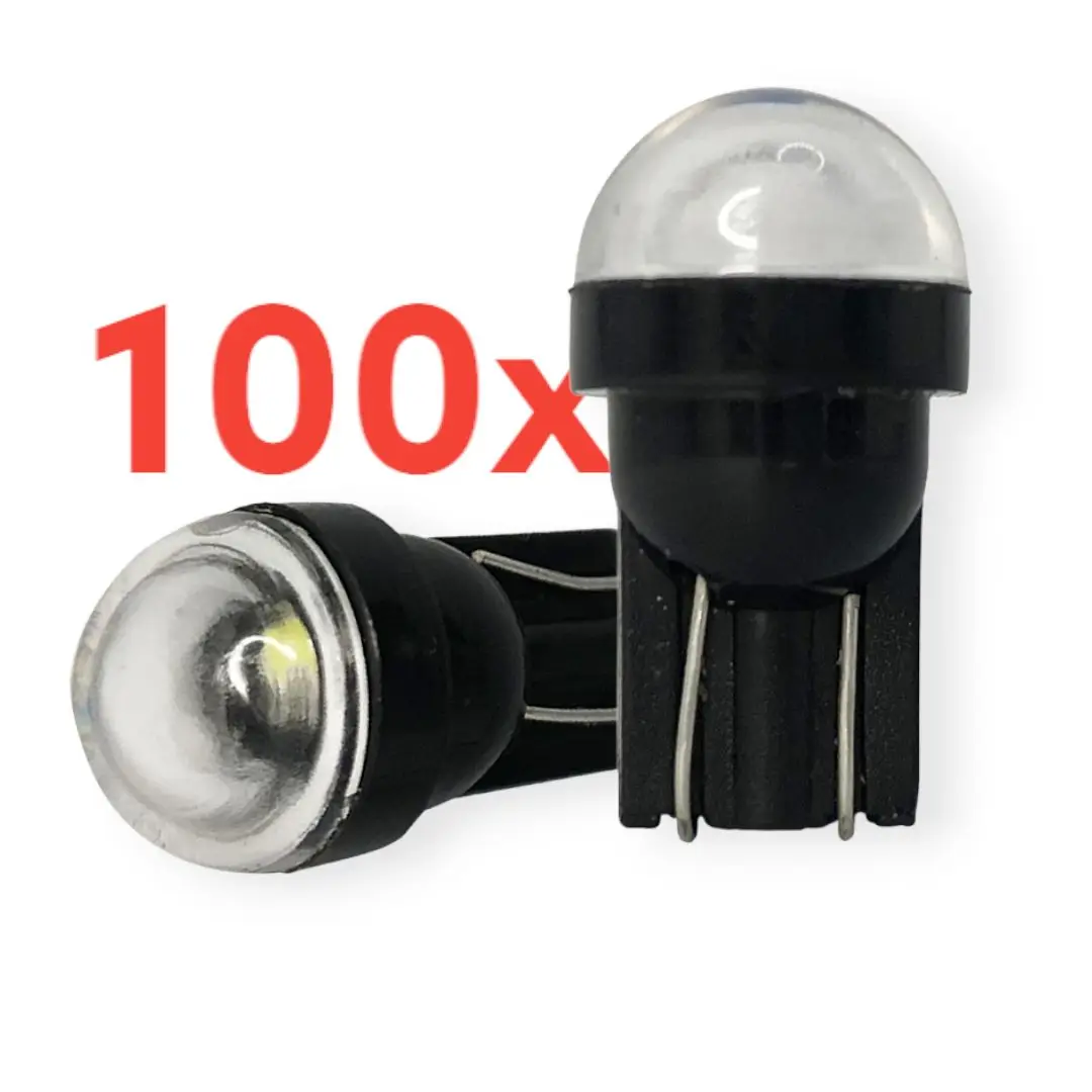 

100x T10 W5W Car LED 3030 SMD DC 12V Side Marker Door Trunk Reading License Plate Light Interior 194 168 Bulbs Red Amber White