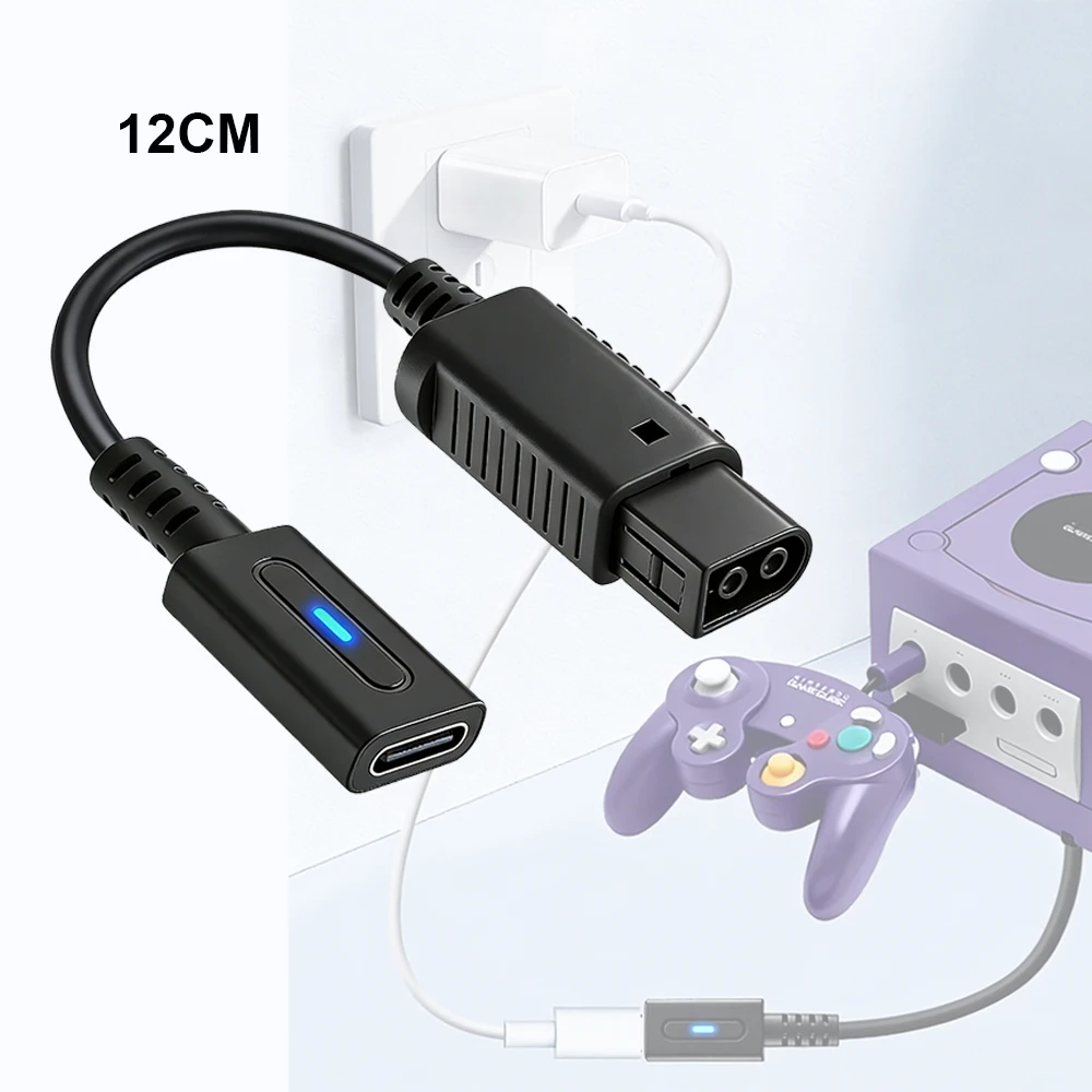 Фото Кабель для зарядки Auroxin Type C 36W PD, 12 см/1,8 м, для консоли NGC GameCube, USB-C, с синим светодиодным индикатором