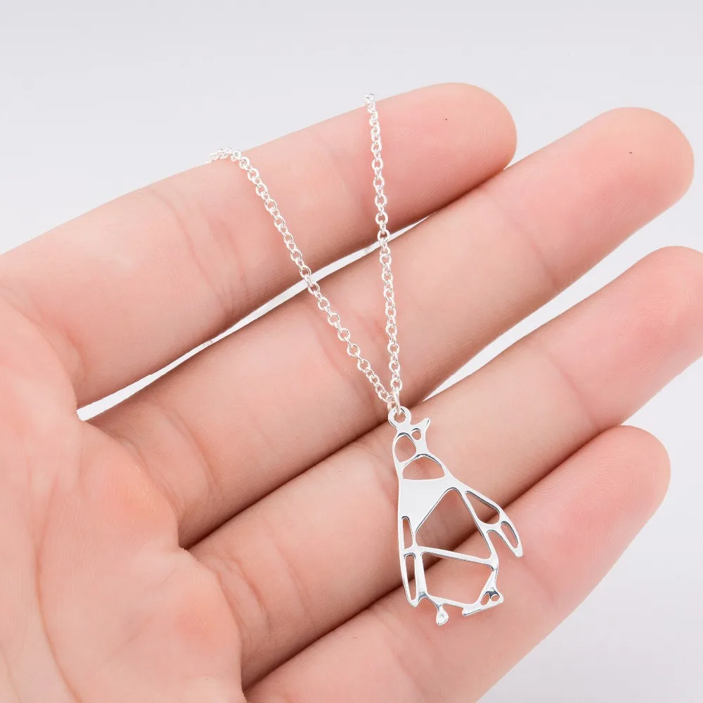 

Origami Penguin Necklace Women Animal Jewelry Pendant Necklaces Bijoux Femme