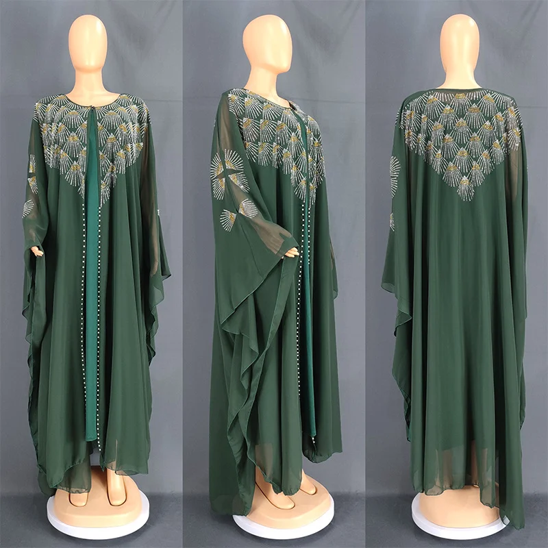 Abayas For Women Dubai Luxury 2023 Muslim Fashion Chiffon Boubou Caftan Marocain Wedding Party Gown Robe Djellaba Femme