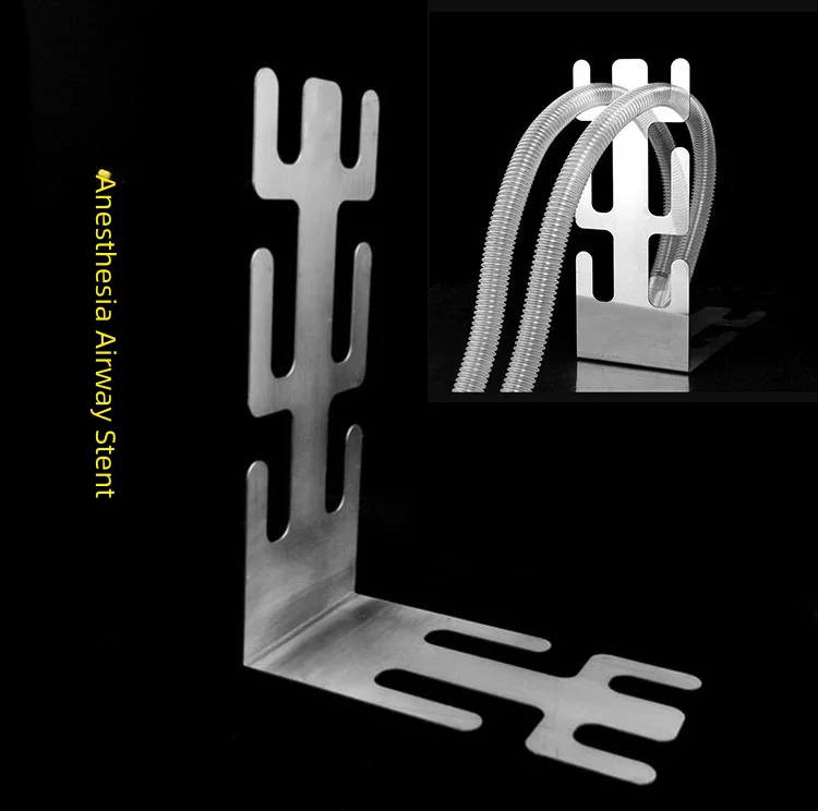 Фото Держатель дыхательного цепи для ветеринарной анестезии, кронштейн из акриловой трубки из нержавеющей стали для ICU/хирургии, U-образные пазы 130, 25x47 мм, простая установка №4