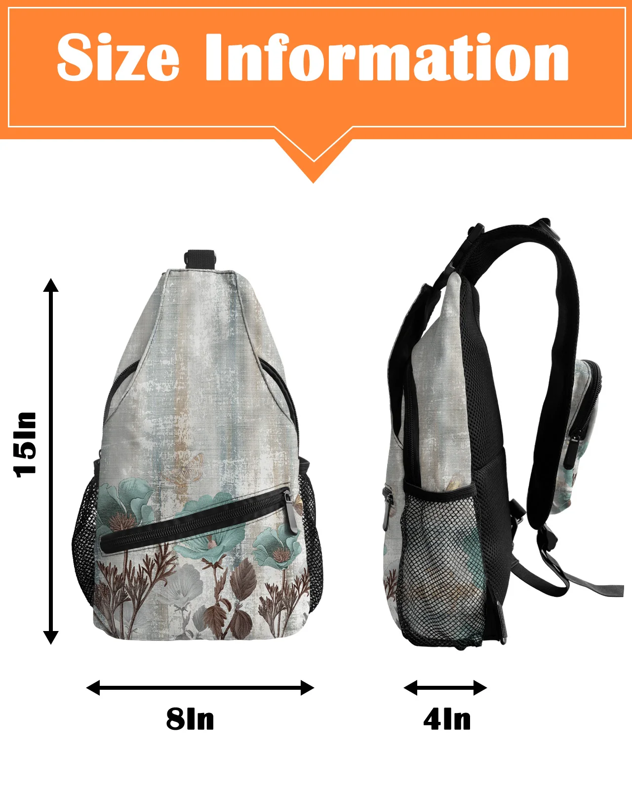 Винтажные нагрудные сумки в стиле тюльпан с растениями для женщин и мужчин