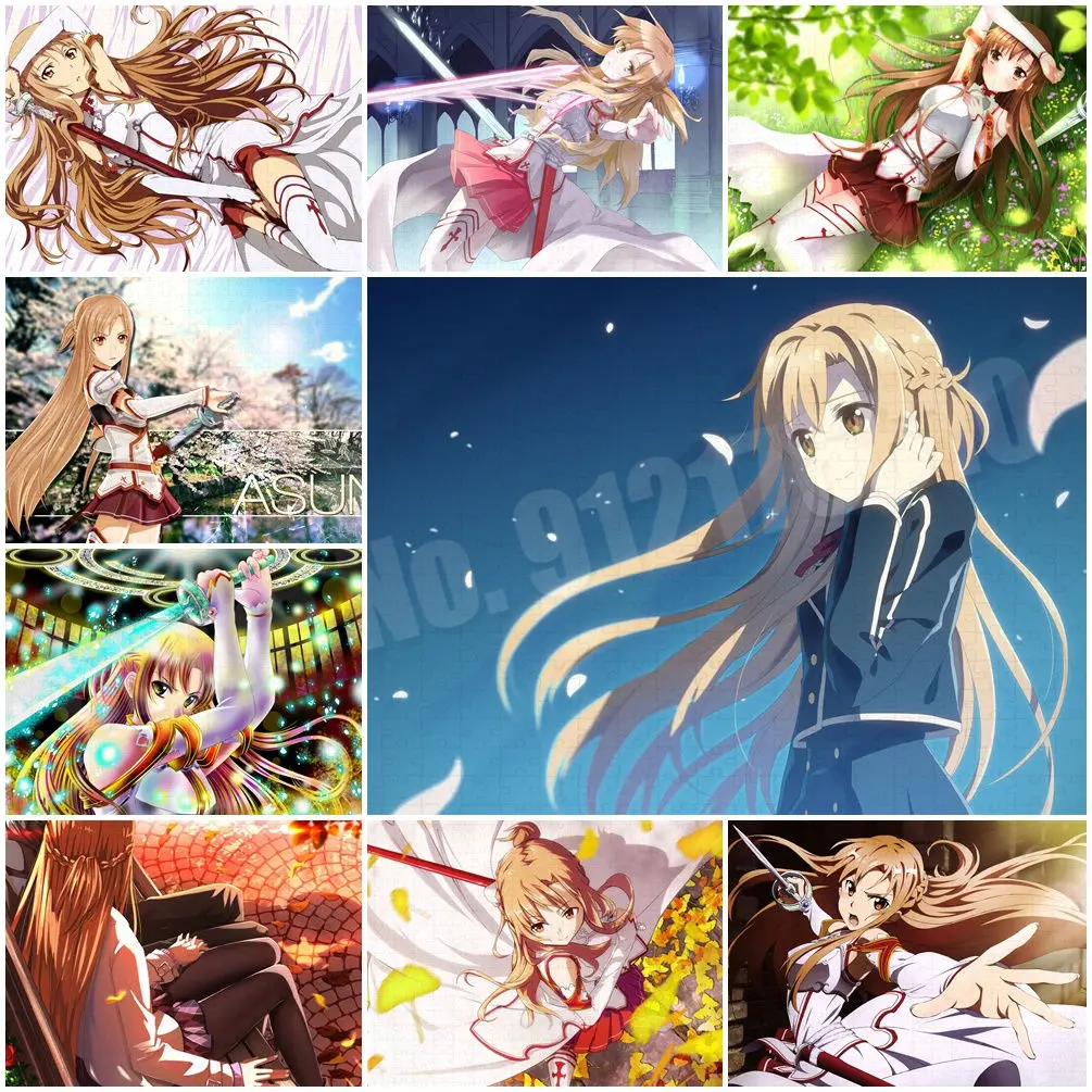 

Asuna Yuuki 1000 Piece Puzzles for Adults Sword Art Online Jigsaw Creative Diy Jigsaw Educational Intellectual Game Toys Gifts