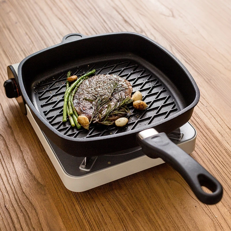 

Non Stick Steak Pan Barbecue Cooking Pots Aluminum Steak Kitchen Tool Square Grill Plate Easy to Use and Clean