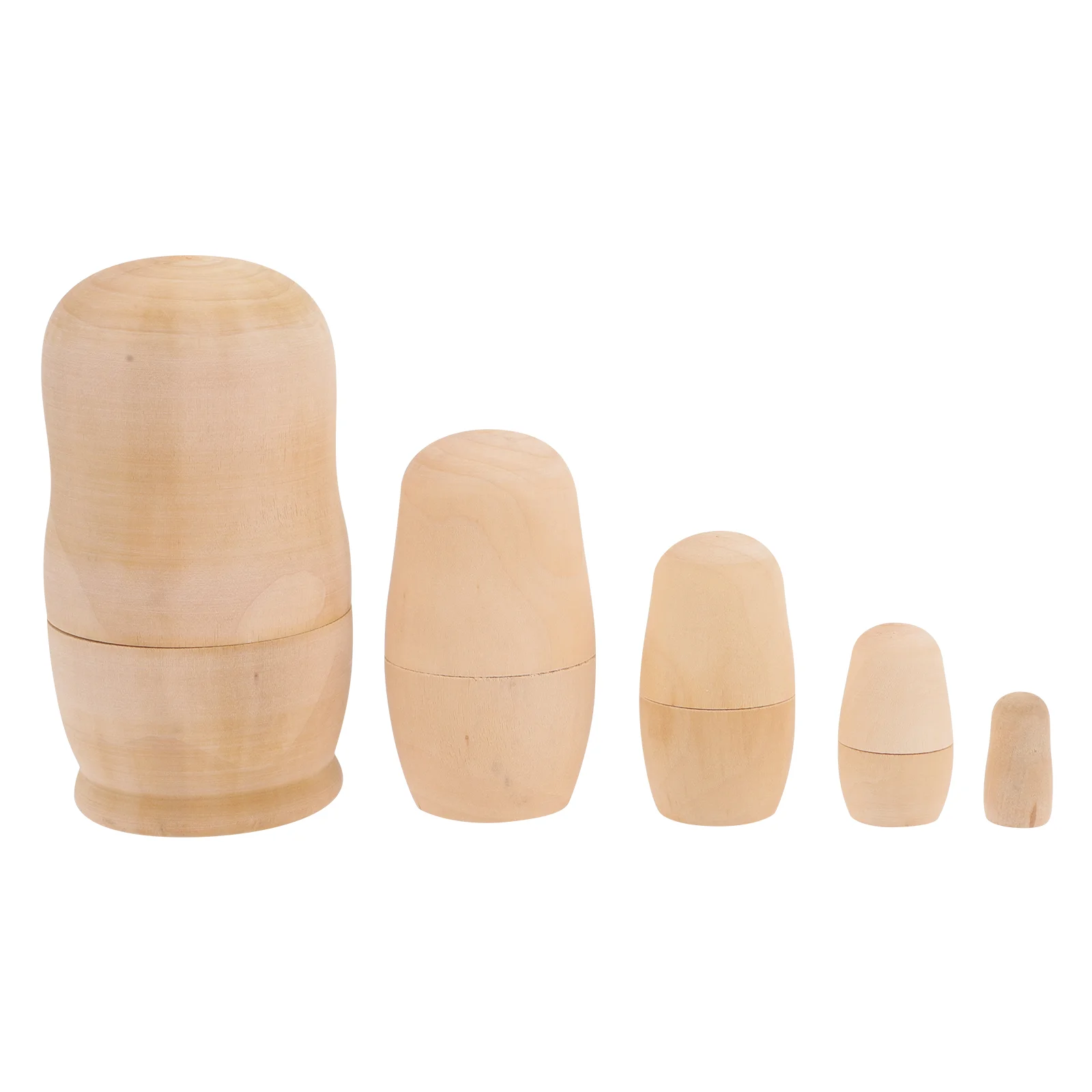 

5-layer White Matryoshka Blank Nesting DIY Wooden Russian Unfinished Unpainted Dolls