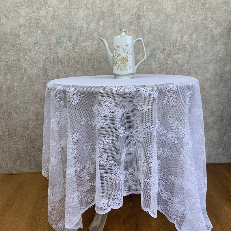

Wedding White Lace Tablecloth Vintage Embroidered Reception Table Cloth Decor Boho Party Valentine's Day Tablecloth Decoration