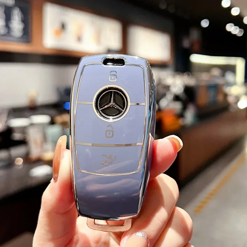 

Чехол для автомобильного ключа из ТПУ, чехол для брелока для Mercedes Benz C260L A200L E200L E300L GLC260L, аксессуары, держатель для ключей
