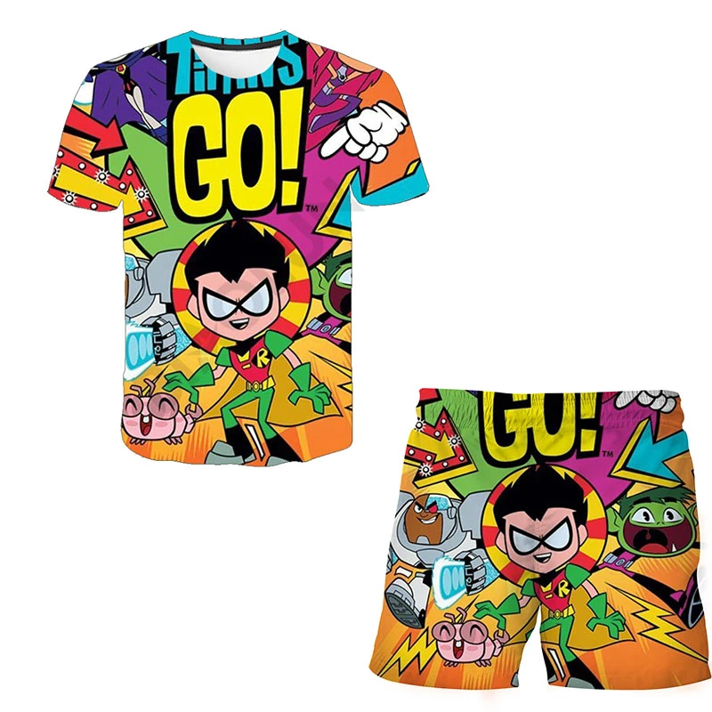

Kids Boys Girls Toy 3D Tops+Pant 2pcs Sets Short Sleeve Cartoon Clothing Baby Suit Fashion Super Cool Children Streetwear Suits