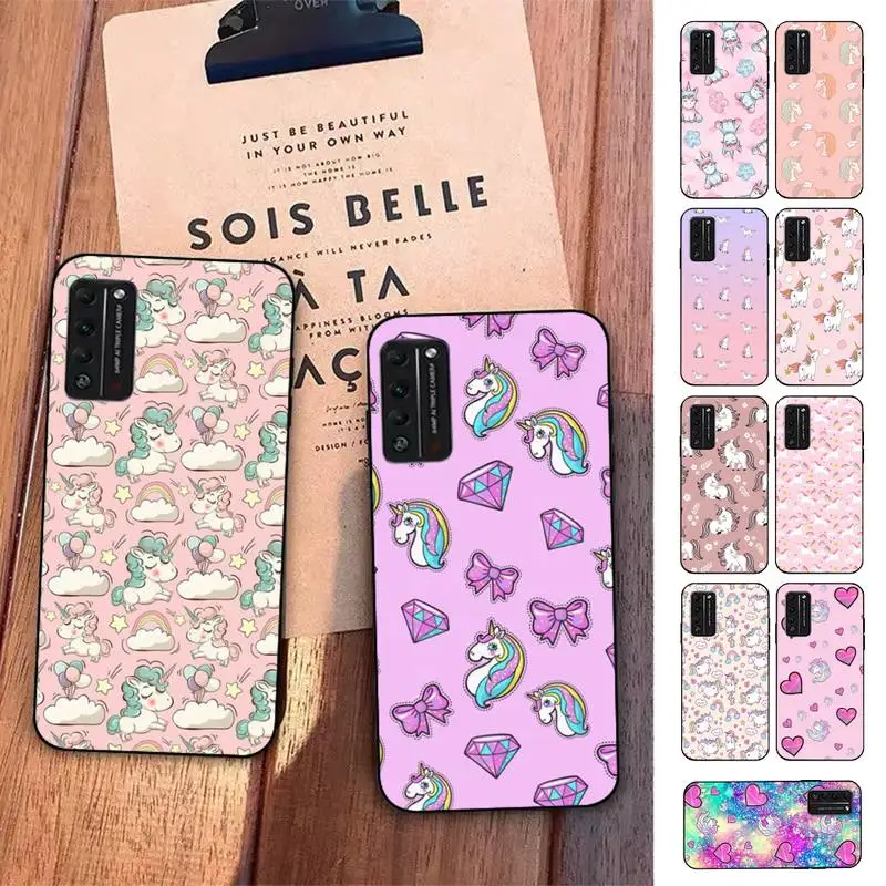 

Cute Rainbow Unicorn Phone Case for Huawei Honor 10 i 8X C 5A 20 9 10 30 lite pro Voew 10 20 V30