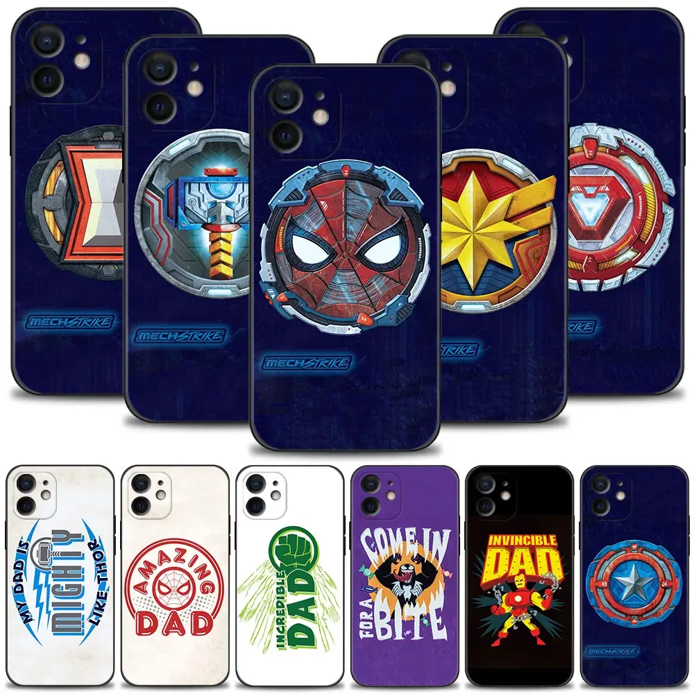 

Marvel Mjolnir Black Widow Badge Phone Case For iPhone 14 13 12 11 Pro Max 13Mini 12Mini XS Max XR X SE(2022) 7 8 6 6S Plus Capa