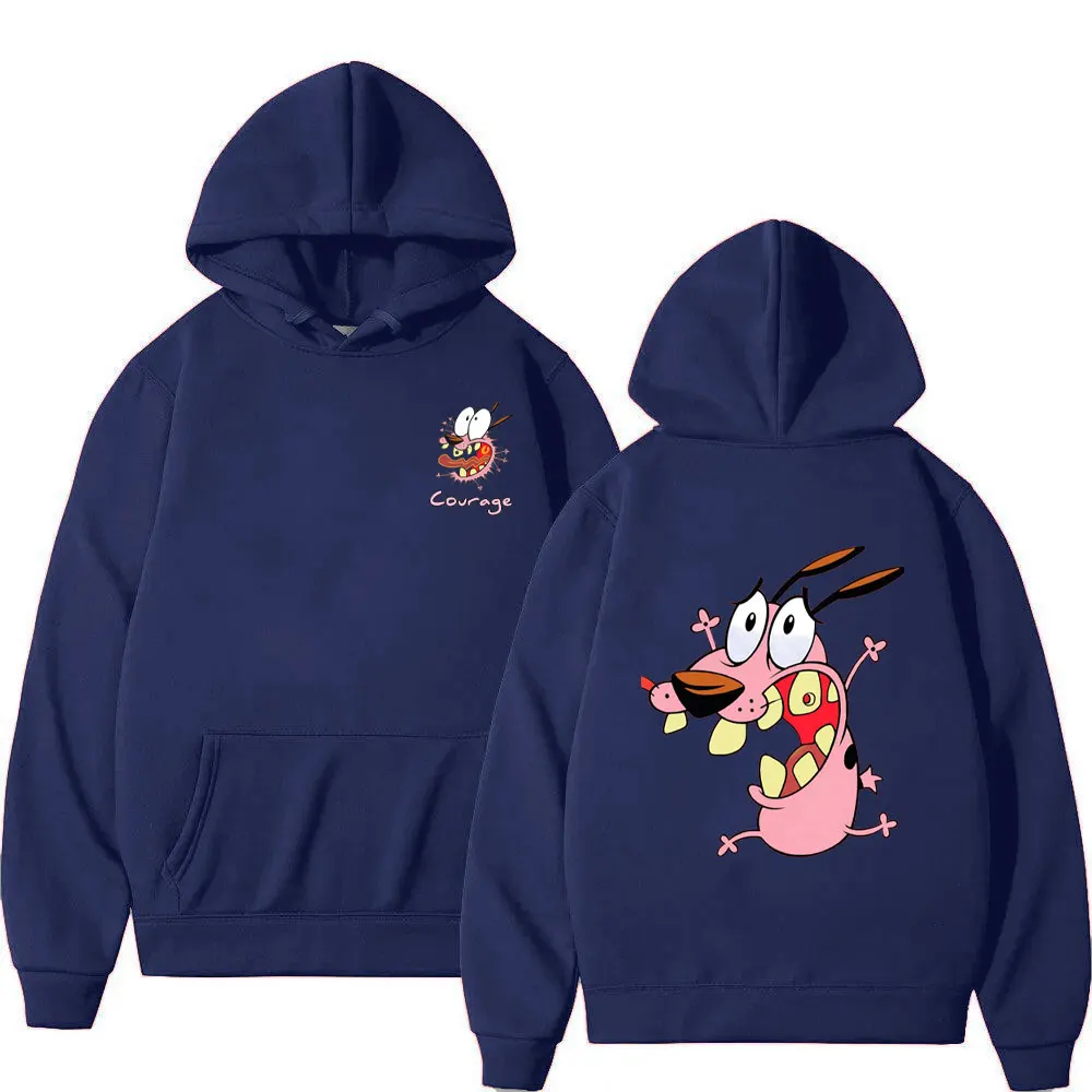 Толстовки с логотипом Courage The Cowardly Dog, двусторонний принт, мужская и женская модная толстовка с заниженными рукавами, пуловер 90-х с героями мультфильмов (art.: 3920d23723ccf) - 3920d23723ccf