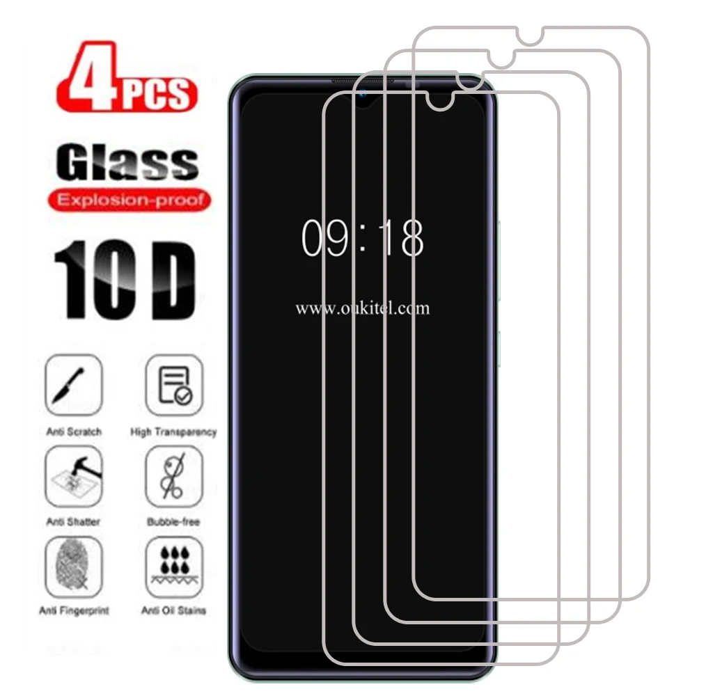 

4PCS For Oukitel C25 Tempered Glass Protective ON Oukitel C25 6.52Inch Screen Protector Smart Phone Cover Film