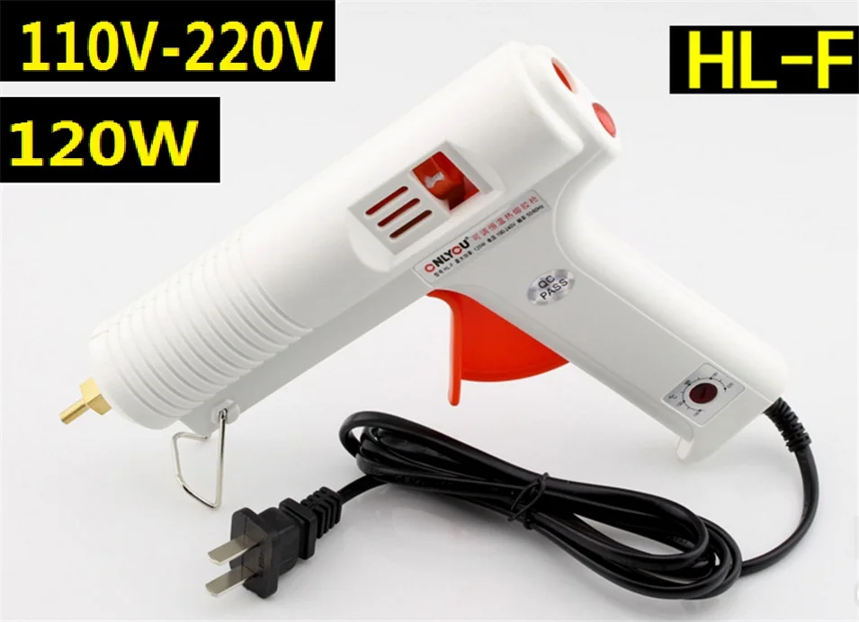 

120W Hot Melt Glue Gun with 2pc 11mm Glue Stick Heat Temperature Tool Industrial Guns Thermo Gluegun Repair Heat Tools