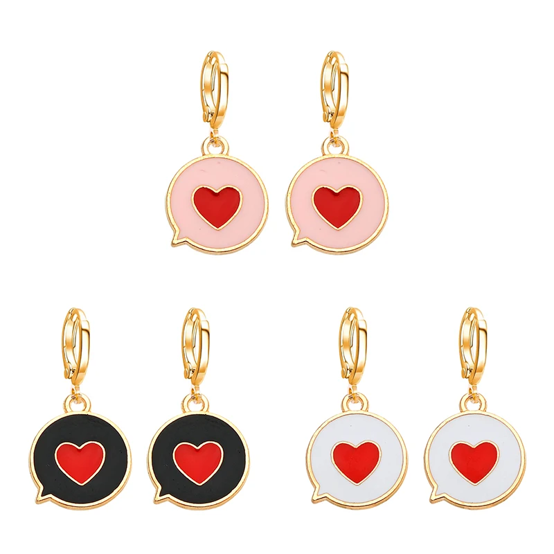 

3 Pairs Of Round Heart Earrings 2022 New Trends Fashion Jewelry For Kids And Women Creative Earrings For Couples DIY Accessories