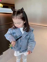 spring autumn girls denim jacket fashion college style children casual clothes baby tops outerwear coat long sleeve jeans coats