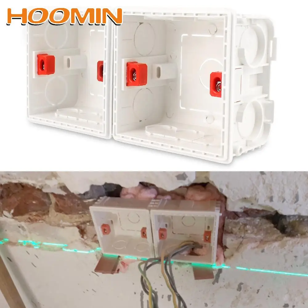 

Скрытая внутренняя регулируемая Монтажная кассета HOOMIN, 86 Тип, переключатель, розетка, распределительная коробка, настенный монтаж, глубина ...