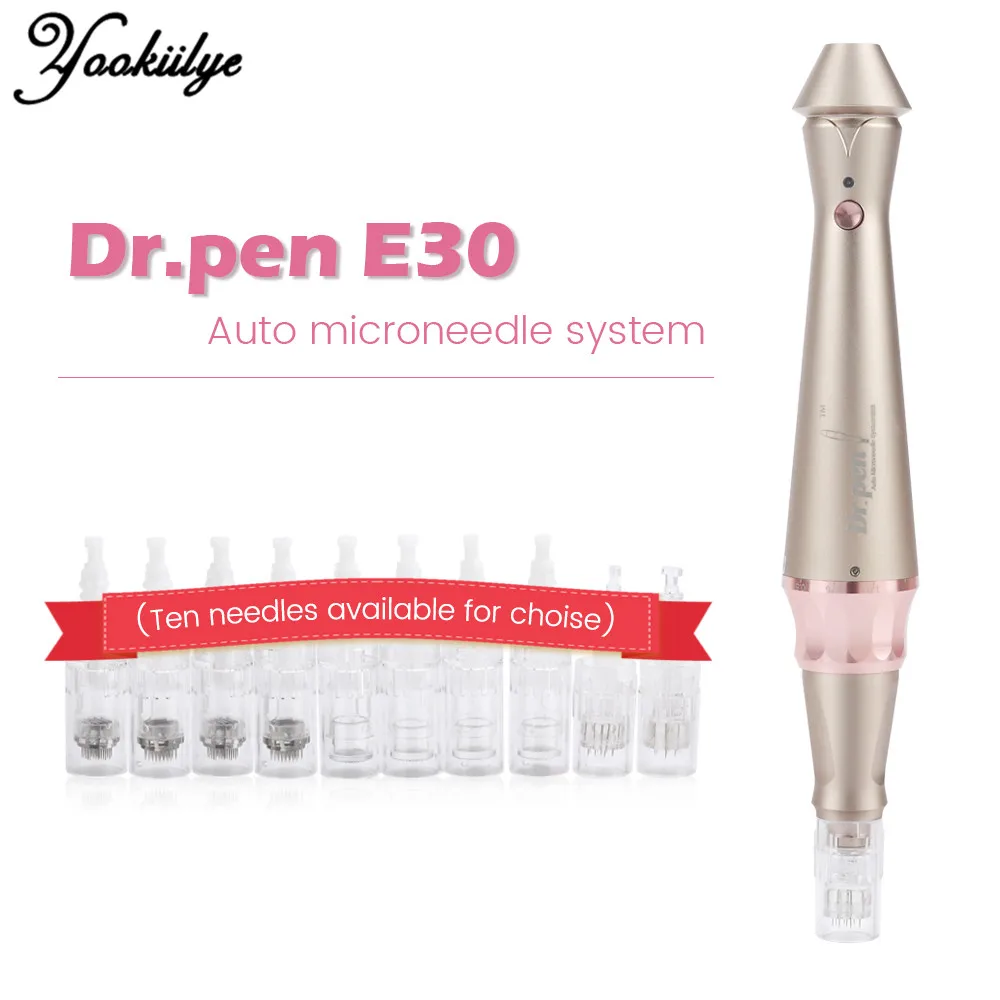 

Электрический Дерма ручка E30 микроedling Dr ручка иглы картридж Электрический Дерма прокатки штамп с 12 шт. байонетные иглы Уход за кожей