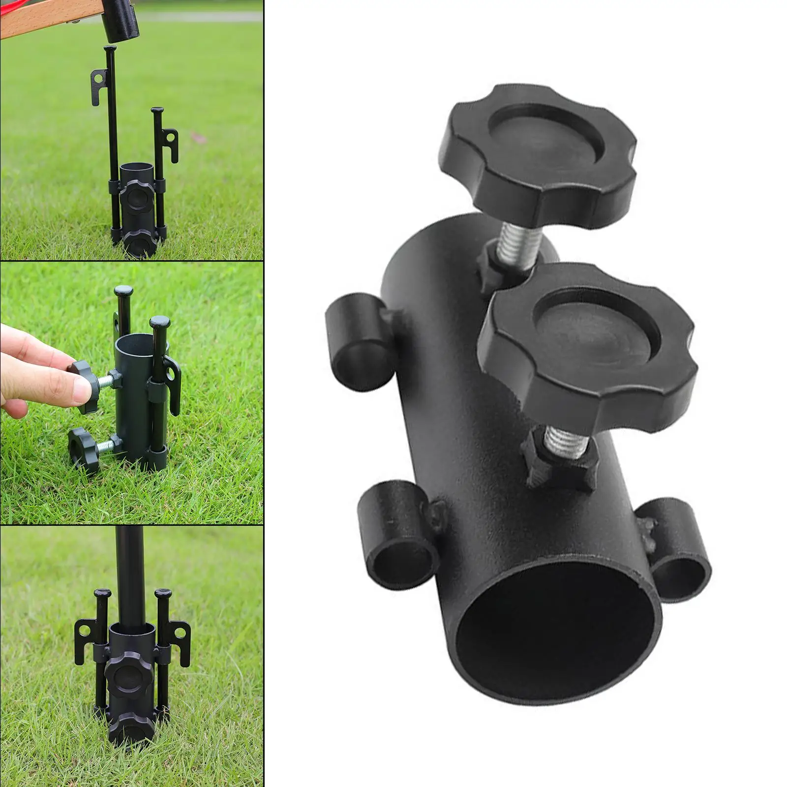 

Portable Awning Rod Holder Fixed Tube Metal Reinforced Canopy Poles Stand for Traveling Hiking Outdoor Camping Picnic BBQ