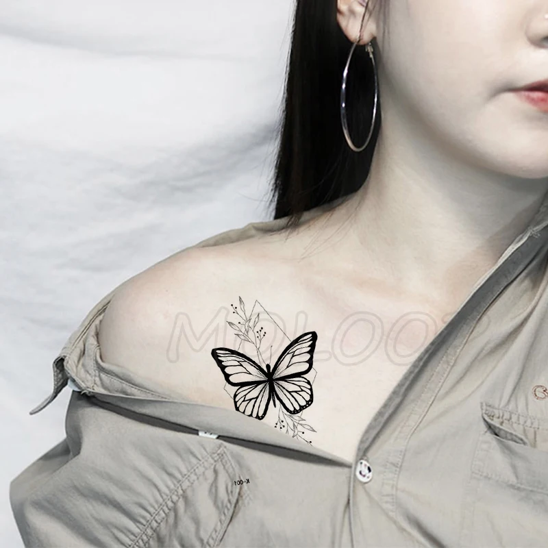 

Tattoo Sticker Butterfly Elf Flower Geometric Pattern Small Fake Tattoos Body Makeup Waterproof Stickers for Women Girl Kids