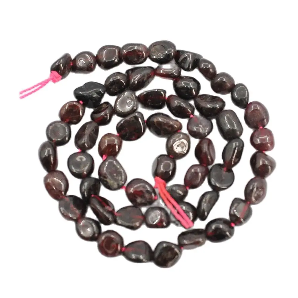

APDGG 5 Strands 6x7mm Natural Red Garnet Smooth Nugget Freeform Oval Loose Beads 15.5" Strand Jewelry Making DIY