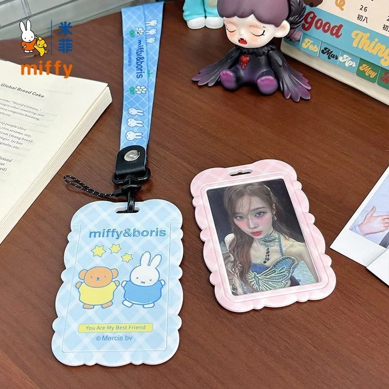 Фото Новая серия Miffy: чехол для карты питания студента, шнурок для ношения на шее, идентификационная карта для общественного транспорта и метро. №2