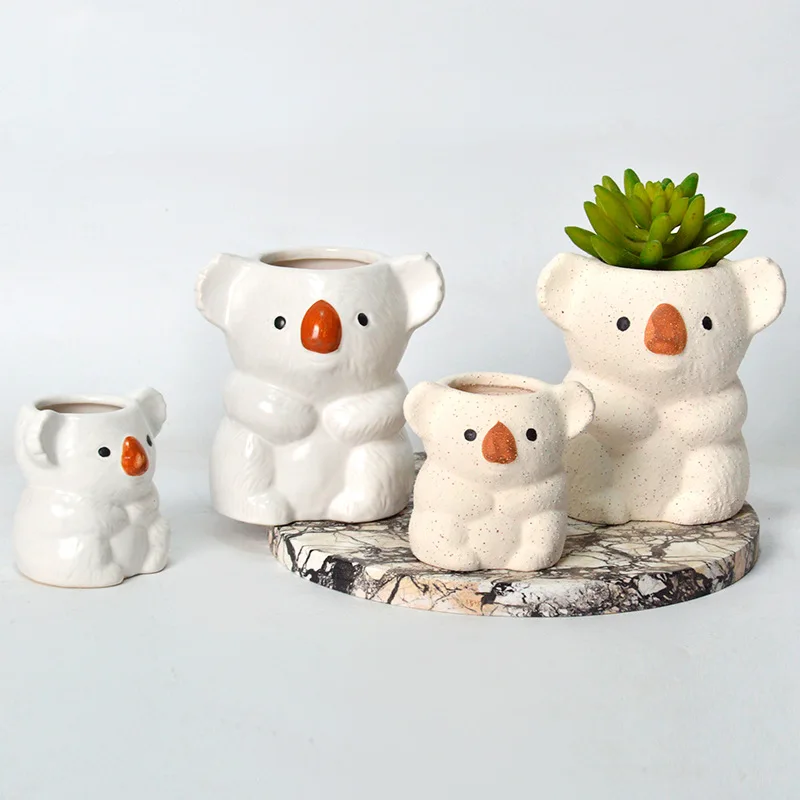

Cute Koala Flower Pot Planter Indoor Ceramic Ornaments Home Decor Garden Decoration Succulent Pot ceramic vase