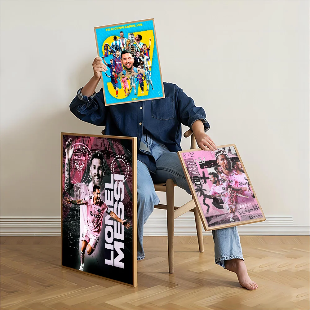 Водонепроницаемая Футбольная Звезда M-Messi HD Качественный Настенный Постер