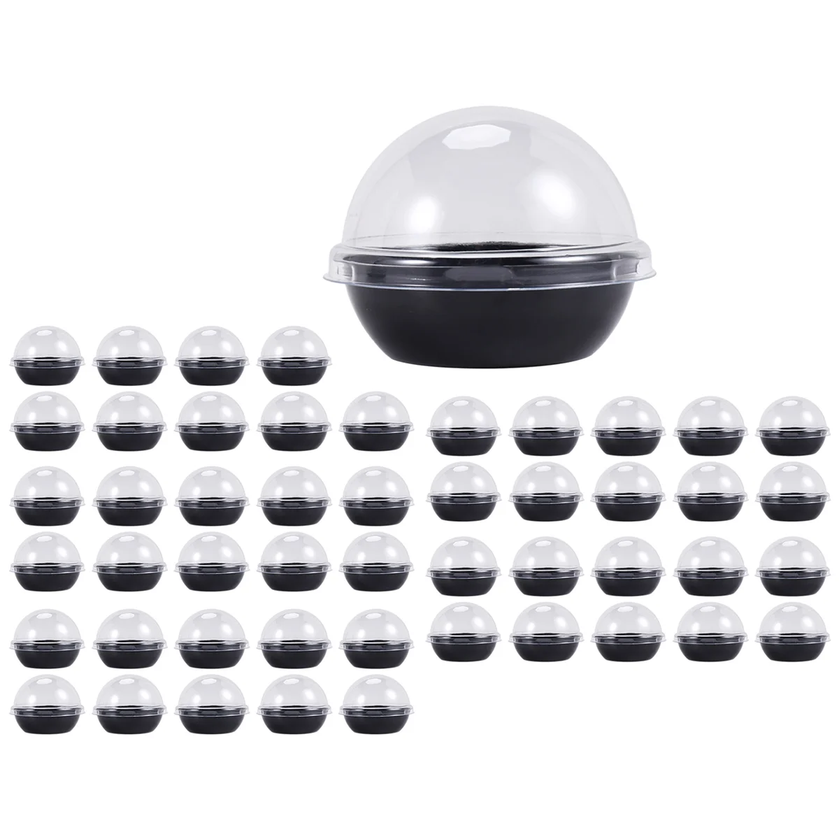 50-упаковое прозрачное пластиковое мини-контейнер для кексов индивидуальная