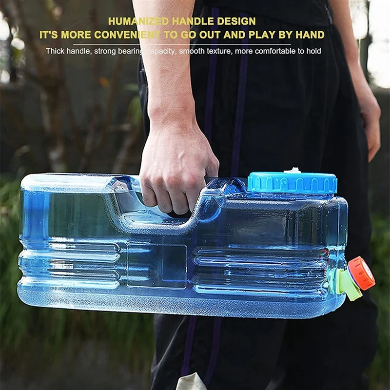 

5.5L Low-Profile Car-Mounted Faucet Square Water Bucket Outdoor Self-Driving Water Storage Bucket